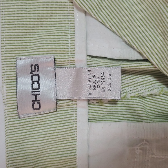 Chico's Five Pockets lime Green Cargo Capri pants Size 0.5 or Small or 6 - Picture 6 of 7